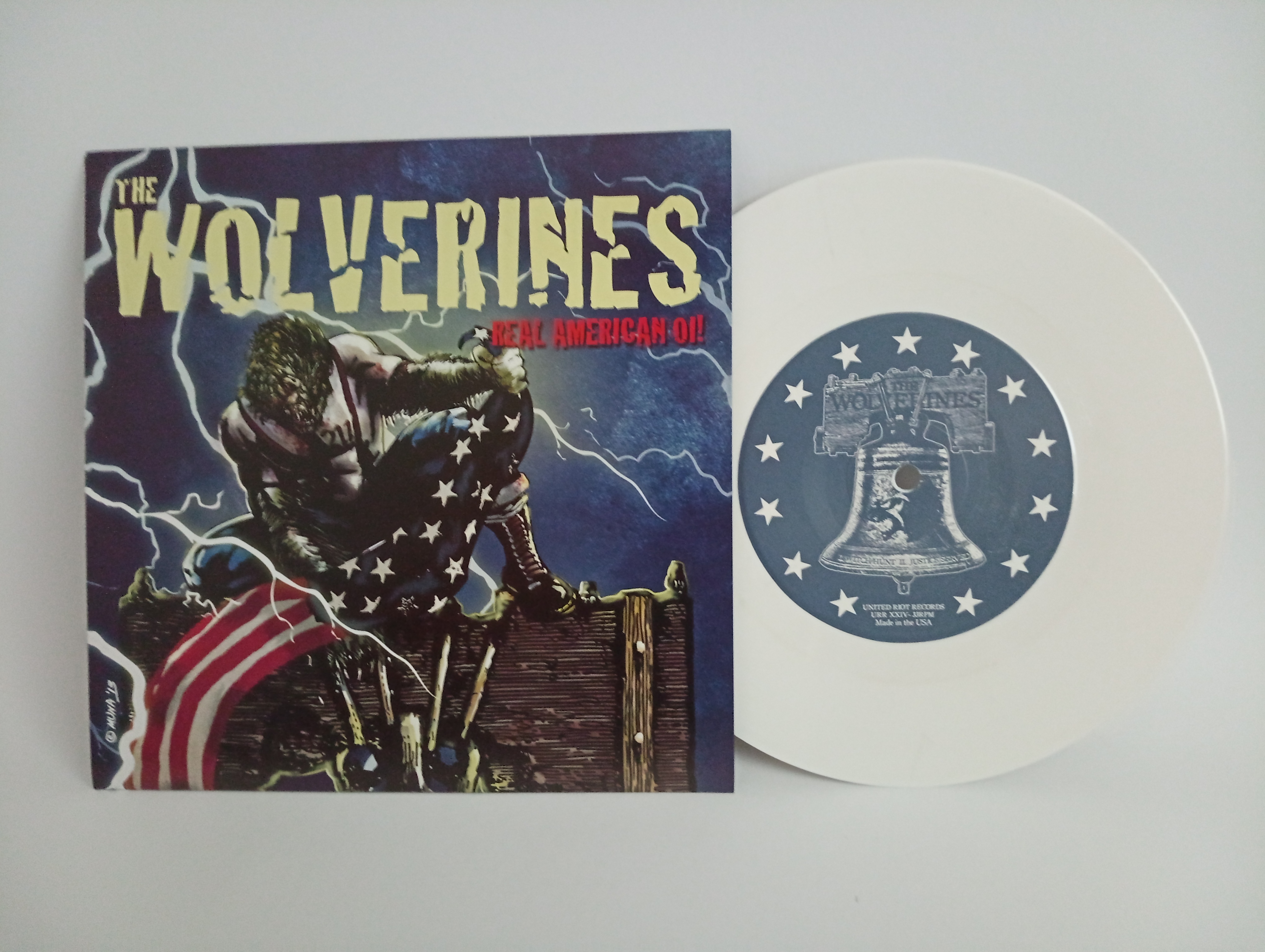 The Wolverines - Real American Oi! 7" (White With Black Specks)