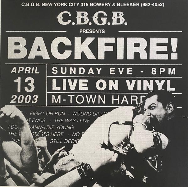 Backfire! - Live At CBGB's 12"LP (Clear With Black Splatter)